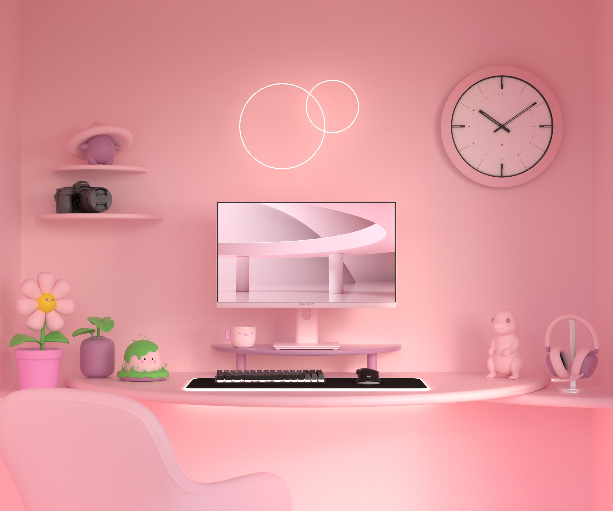 Gaming Monitor | 23,8“ | IPS | FHD | 120Hz | Pastellrosa