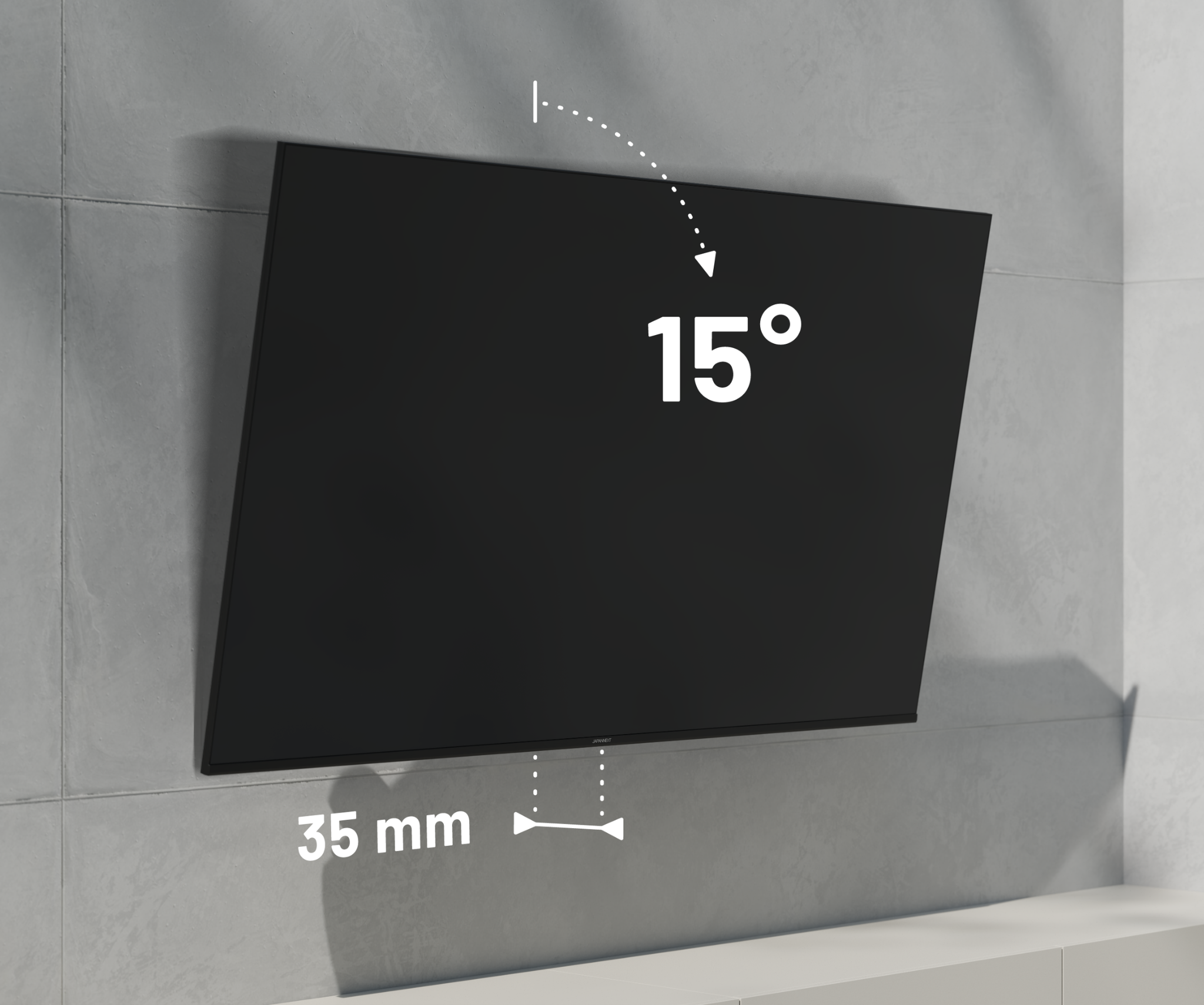 Tilting wall mount for large format monitors