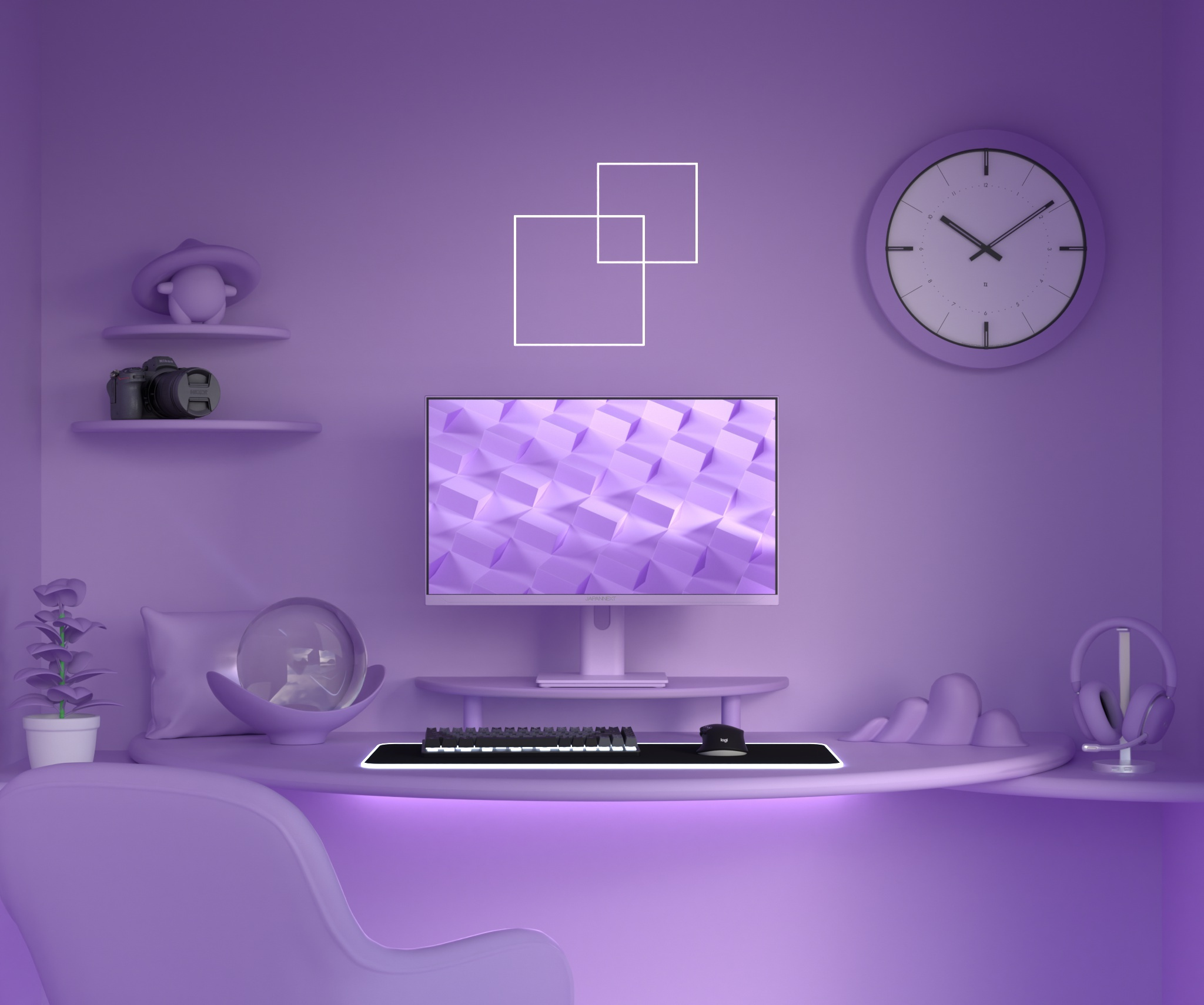 Gaming/Deskwork Monitor | 23.8" | IPS | Full HD | 120Hz | Pastel Purple