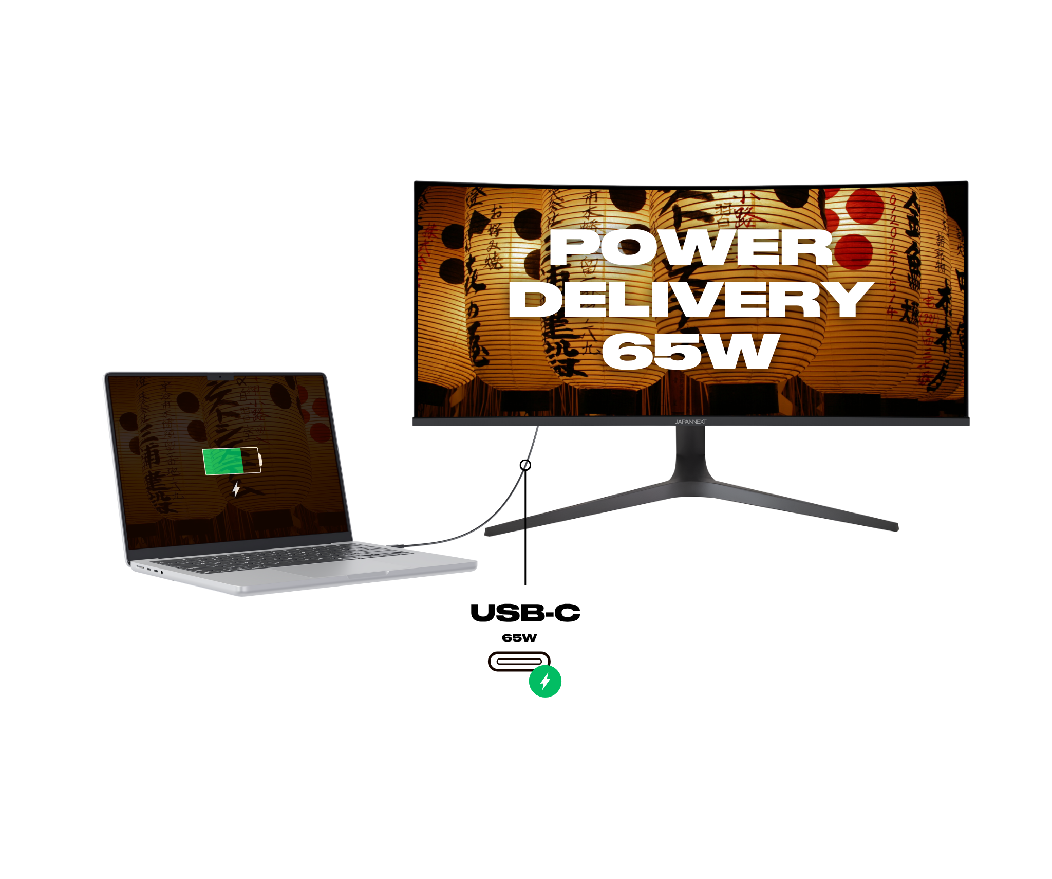 Monitor | 34" | UWQHD | Curved | IPS | USB-C (+ Ladung 65W)