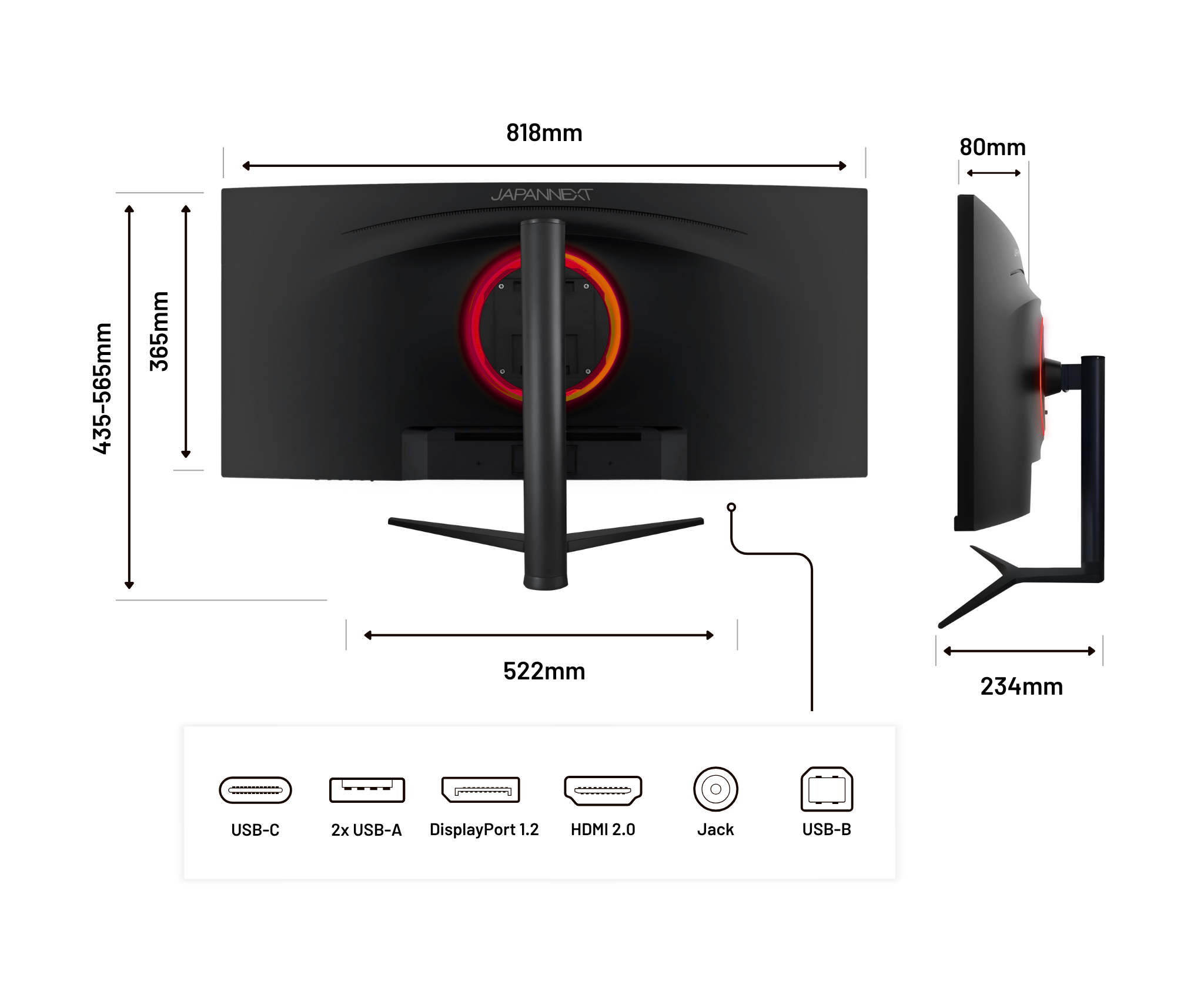 Monitor | 34" | UWQHD | Curved | IPS | USB-C (+ Ladung 65W)