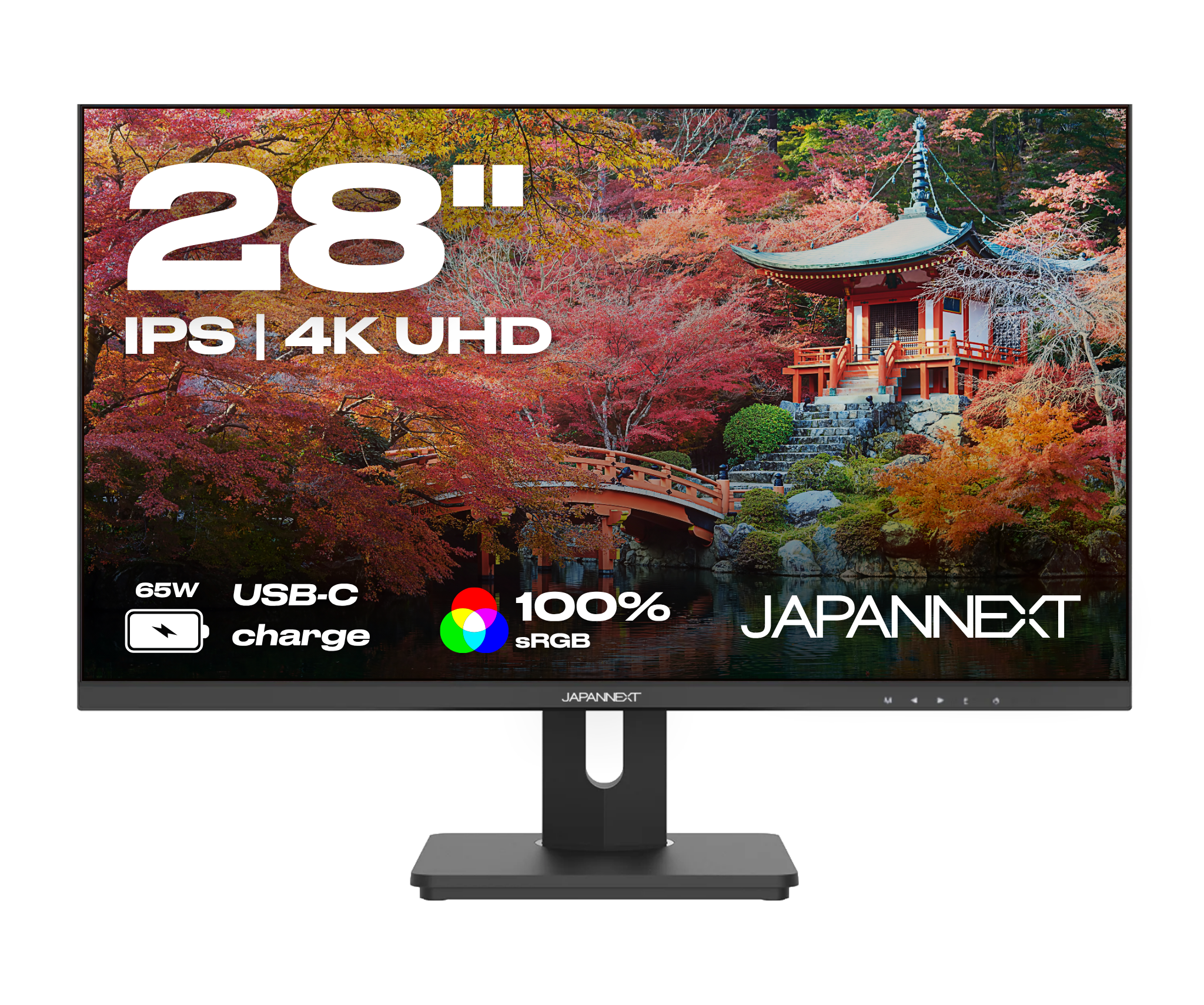 未使用 JN-IPS282UHDR-C65W 4K 3840×2160USB-C 28-Zoll 4K Bürobildschirm - Japannext – JAPANNEXT