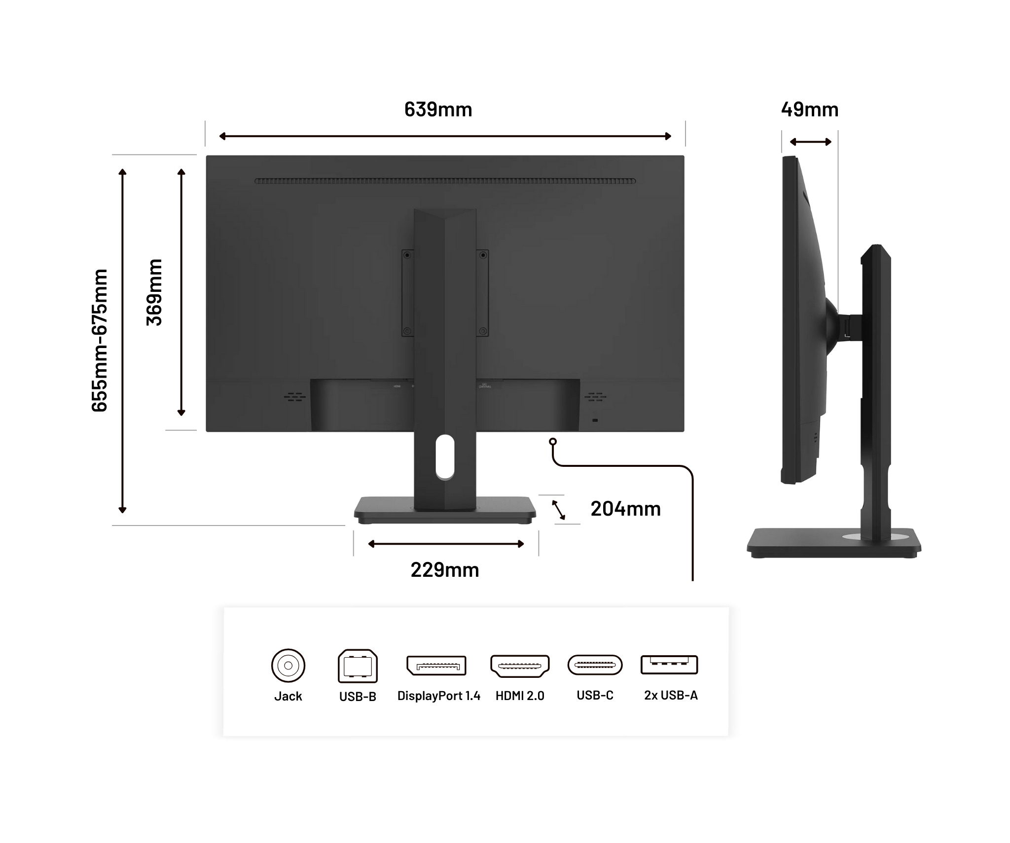 Office Monitor | 28" | 4K UHD | USB-C (+ 65W charging)