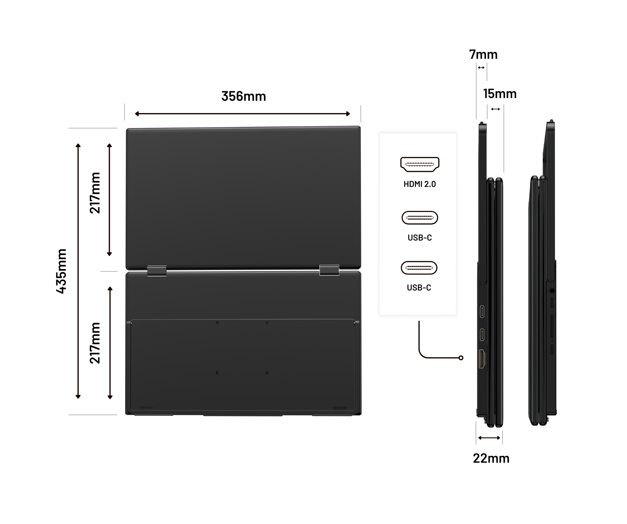 Doppelbildschirm | 2 x 15,6“ | IPS | FHD