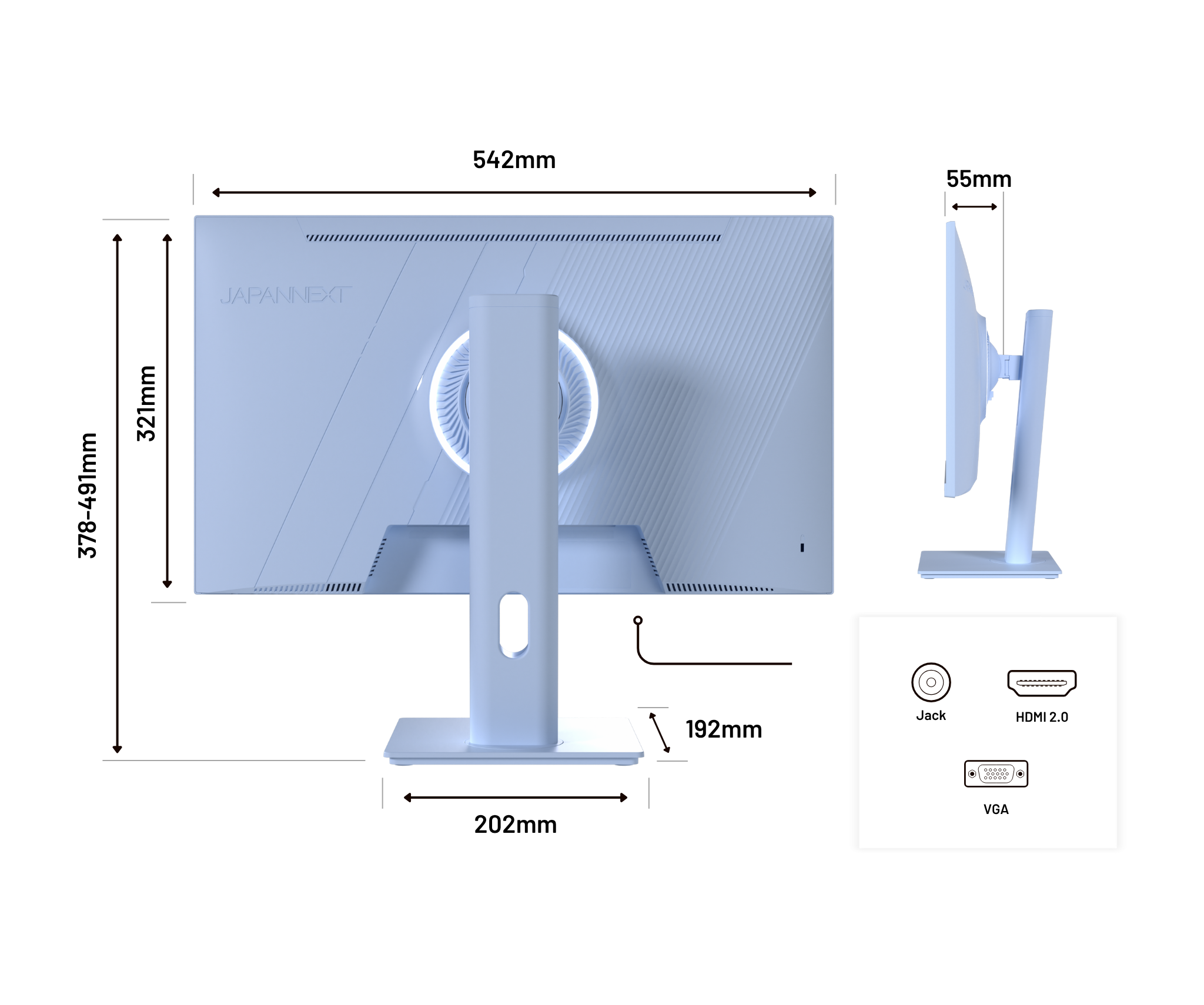 Gaming/deskwork monitor | 23.8" | IPS | Full HD | 120Hz | Pastel Blue