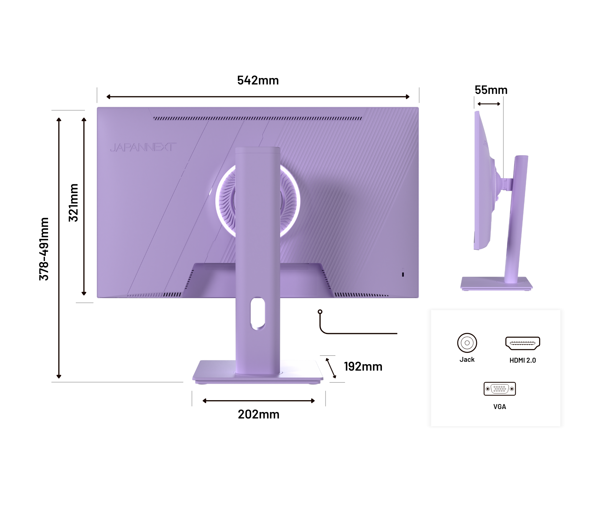 Gaming/Deskwork Monitor | 23.8" | IPS | Full HD | 120Hz | Pastel Purple