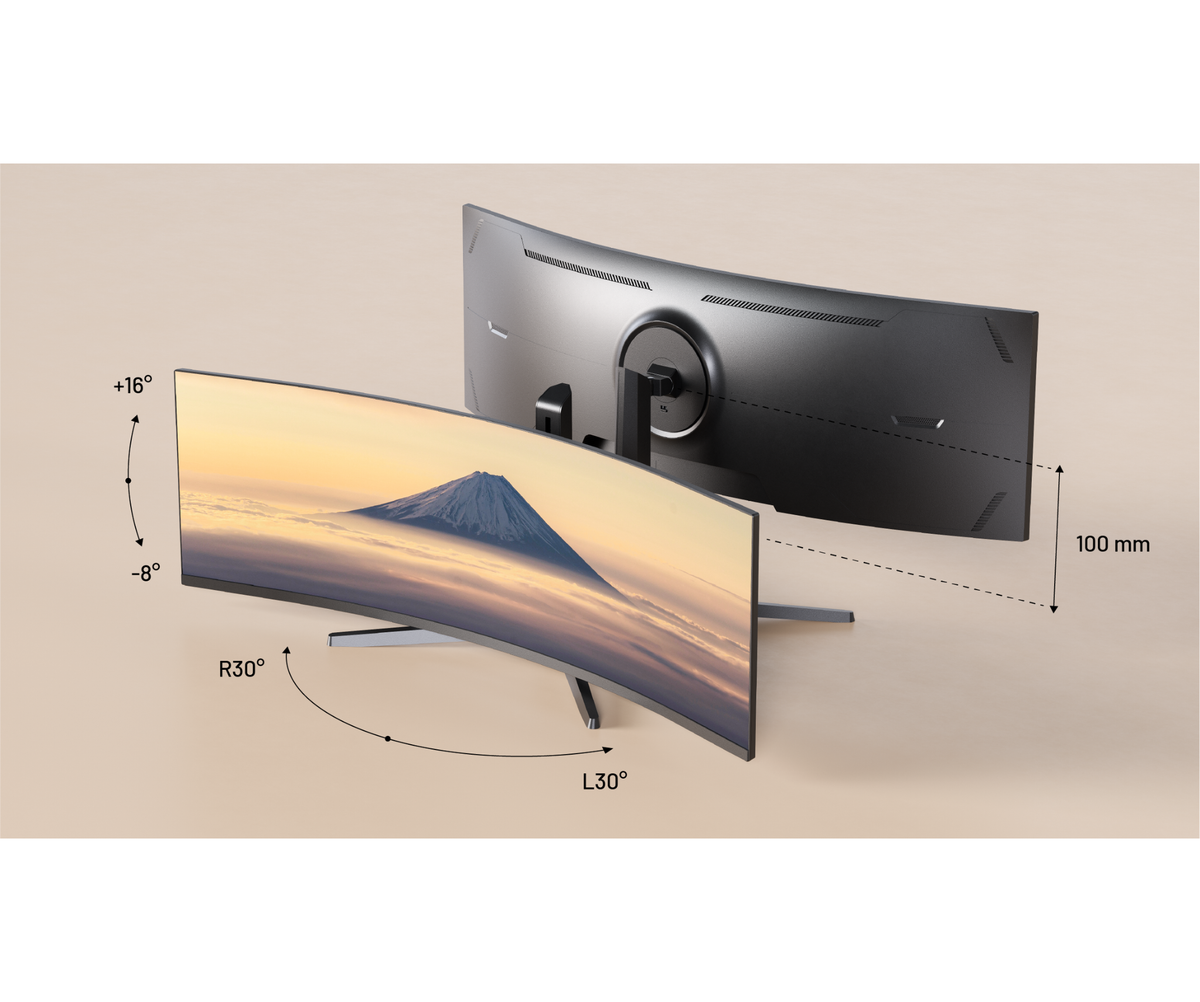 49-inch Curved Monitor, 5K UHD, 165Hz, USB-C 90W, LAN Port. Ideal for Simulation Gaming and Office Work