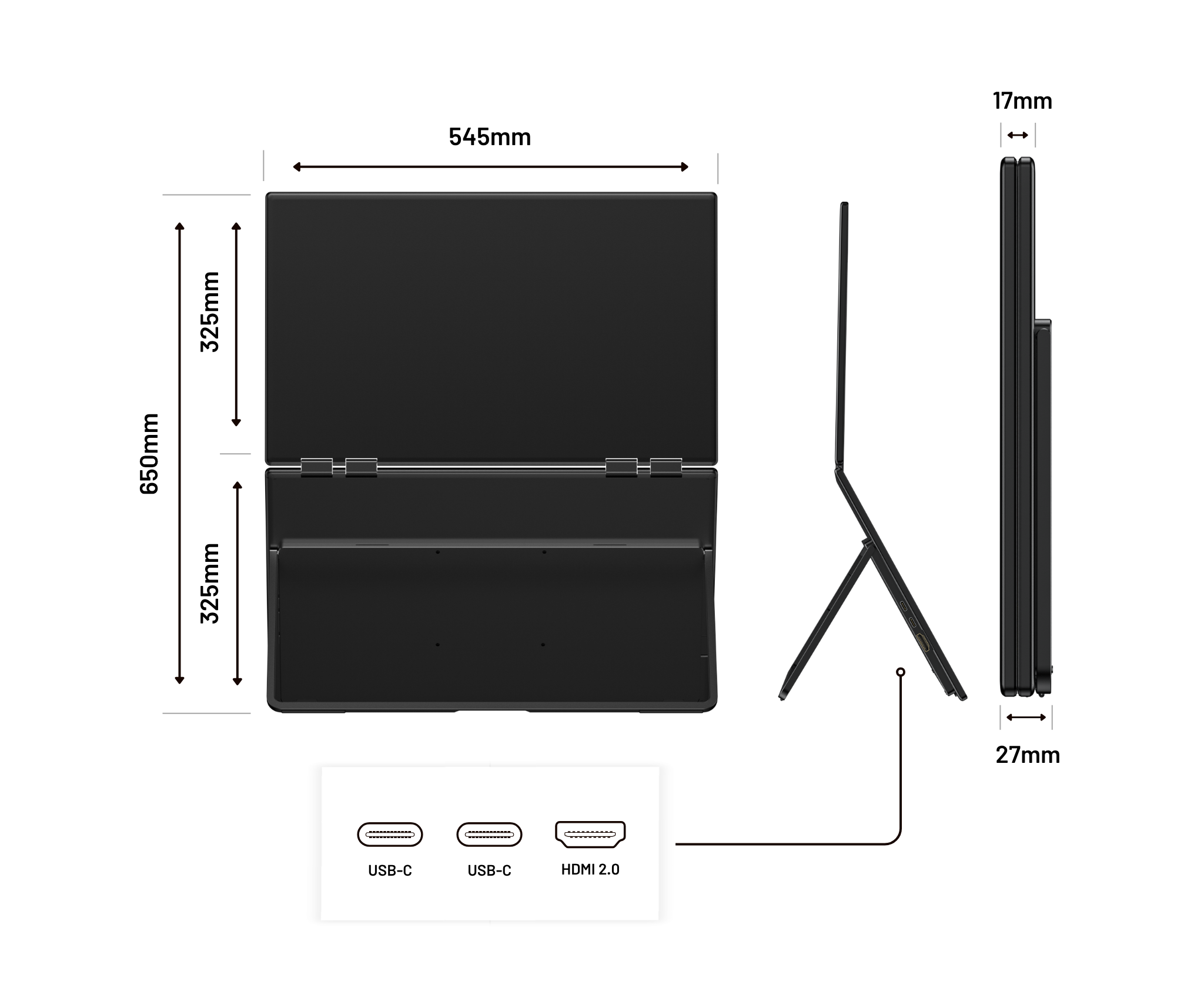 Doppelbildschirm, mobil | 2 x 23,8“ | IPS | FHD
