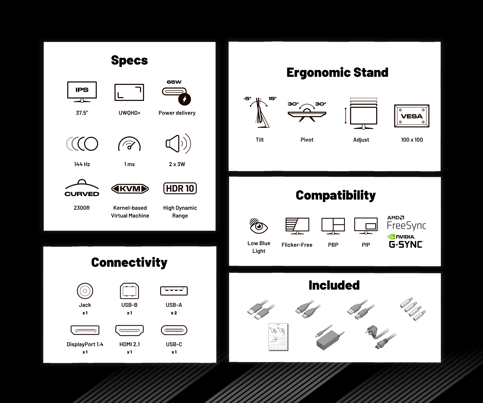 Curved Gaming Monitor | 37.5" | UWQHD+ | IPS Panel | 144Hz
