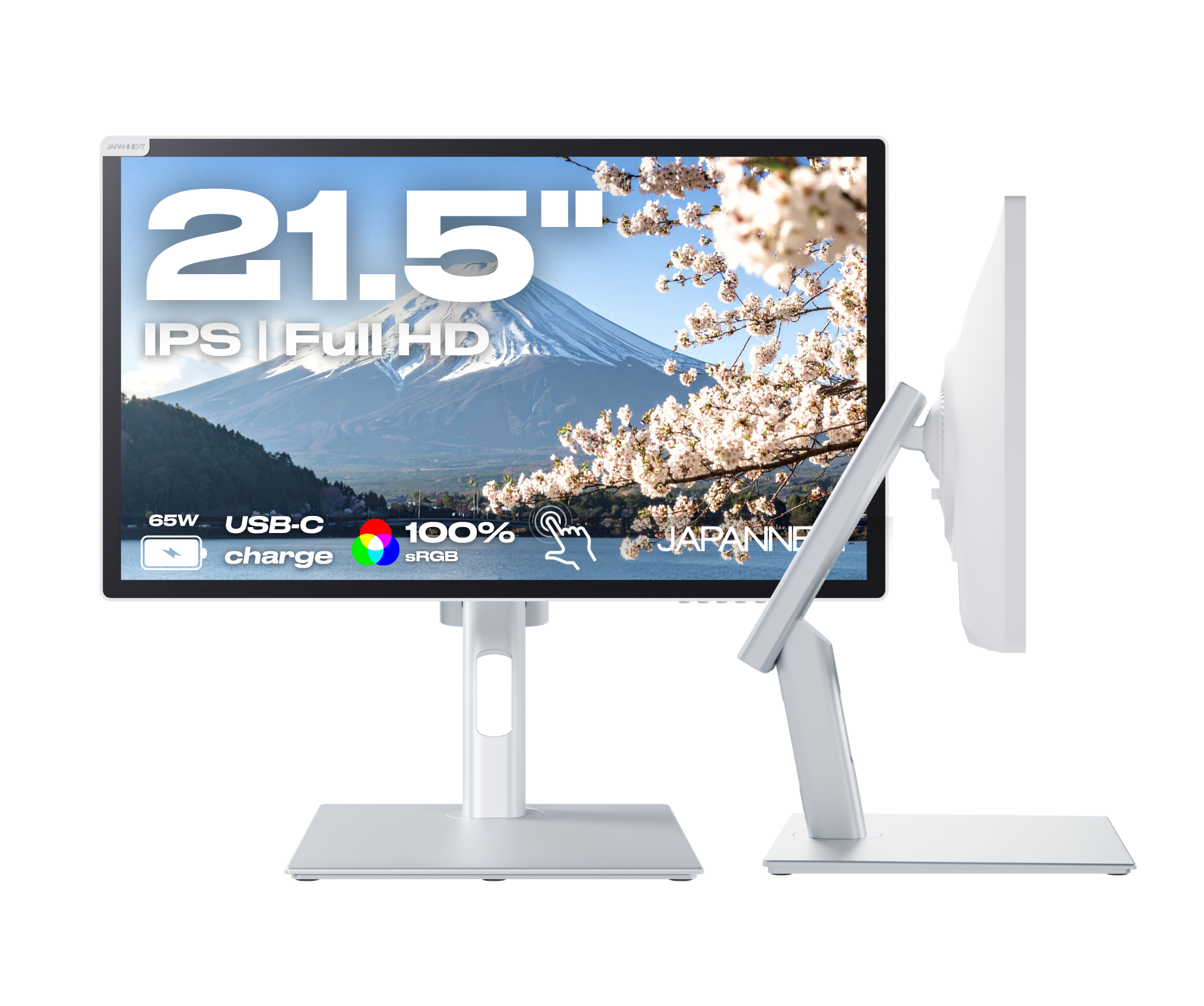 Monitor für den Bürobereich | 21,5" | FHD | Touchscreen | KVM | Stromversorgung 65 W | Ergonomischer Schwenkfuß