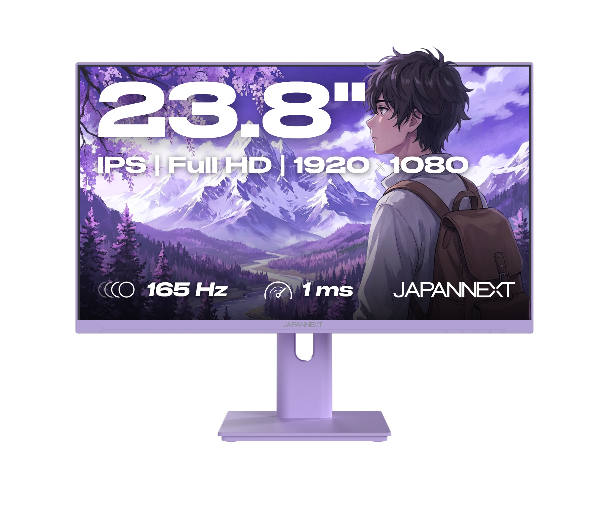 Gaming/Deskwork Monitor | 23.8" | IPS | Full HD | 165Hz | Pastel Purple