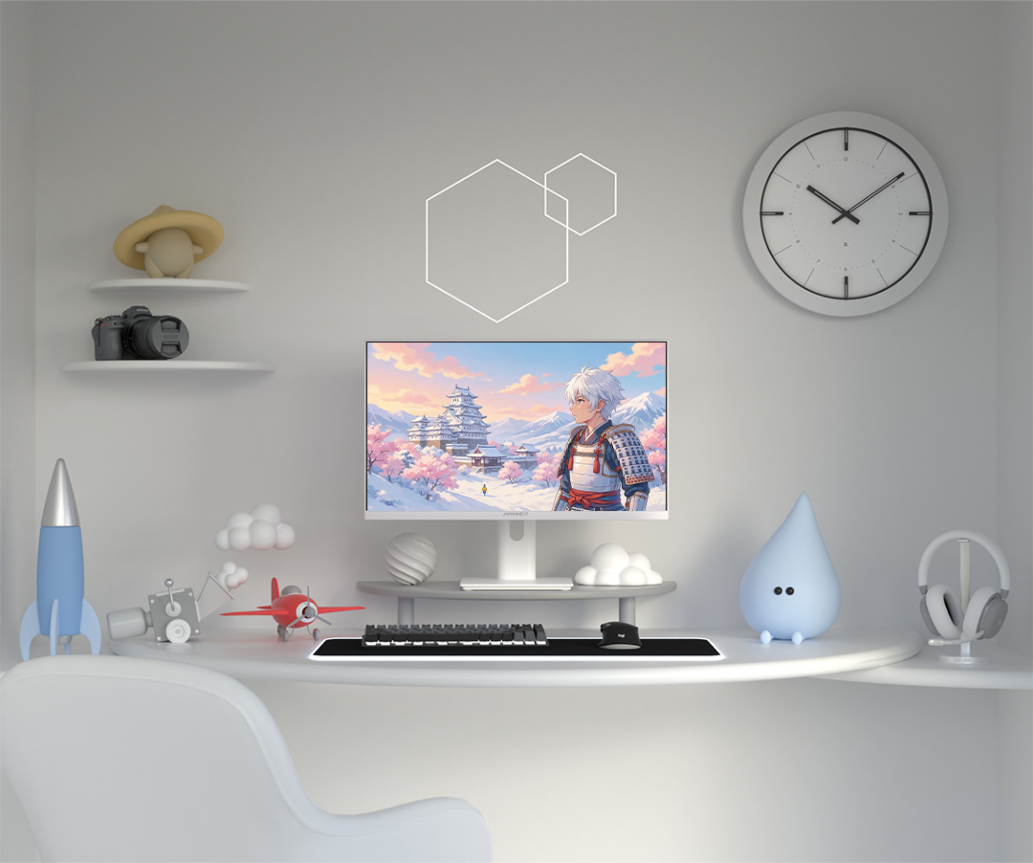 Gaming Monitor | 23,8“ | IPS | Full HD | 165Hz | Pastell weiß