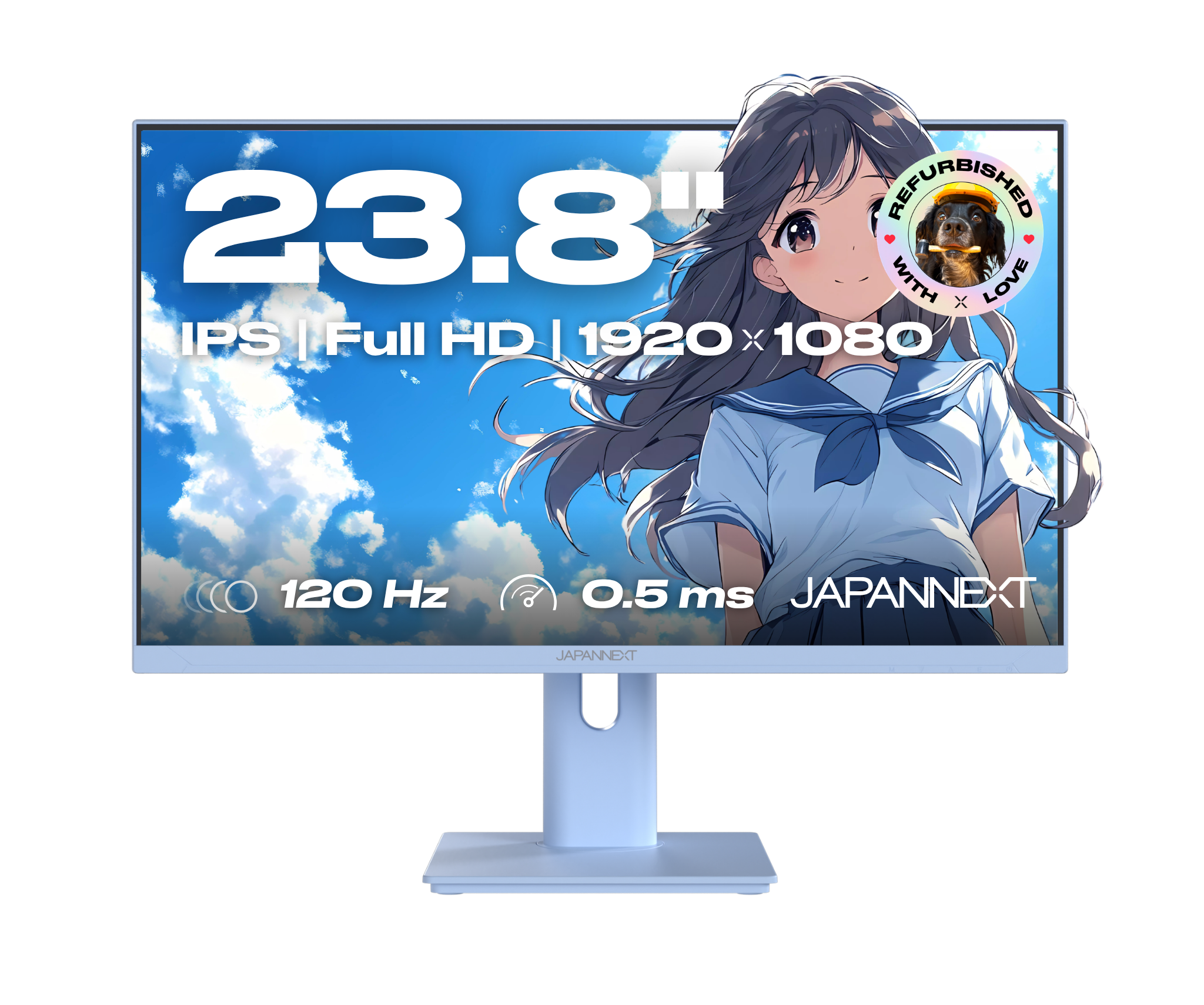 Gaming/Deskwork monitor | 23.8" | IPS | Full HD | 120Hz | Pastel White