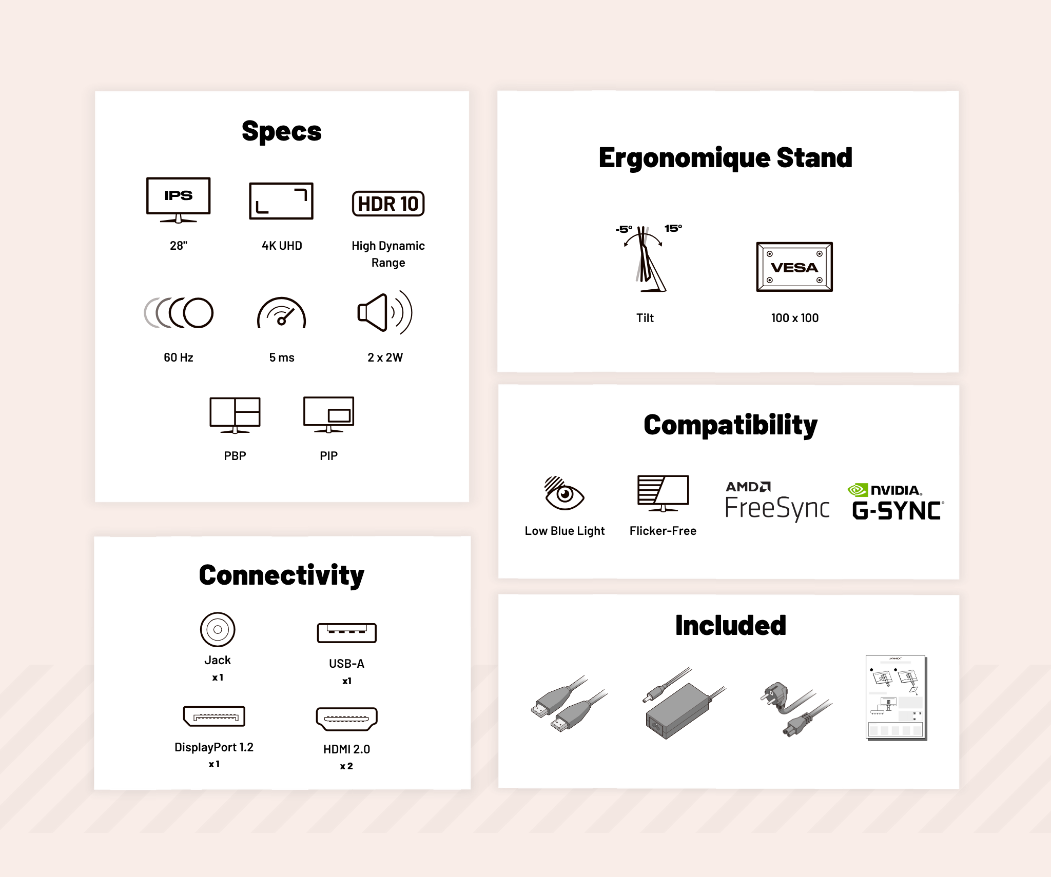 Desktop Monitor | 28" | 4K UHD | White