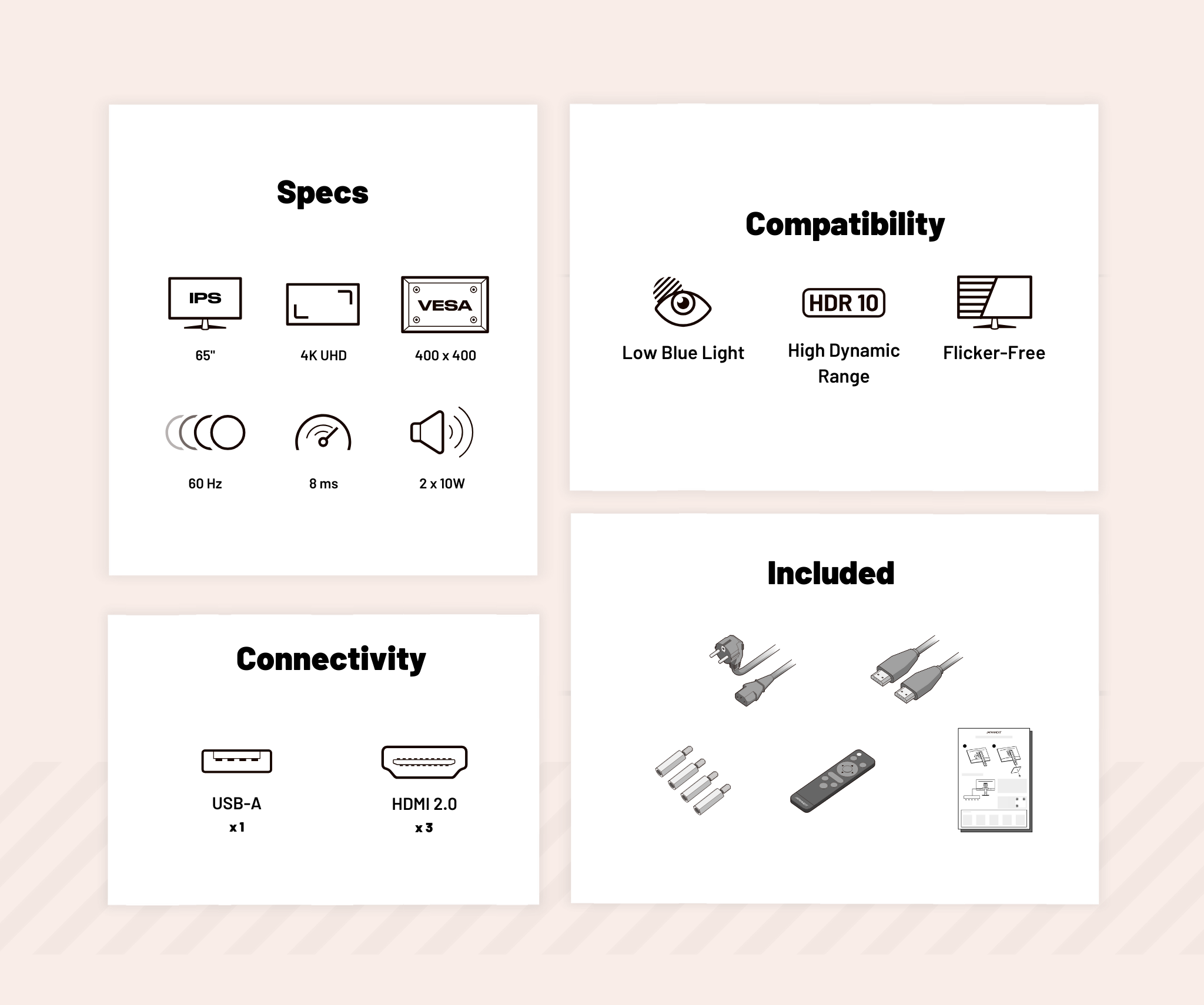 Digital signage monitor | 65" | UHD/4K