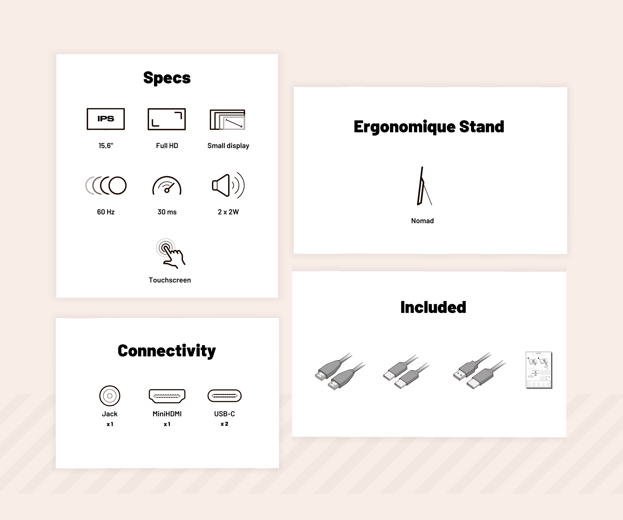 Mobile Touch Screen Monitor | 15.6" | IPS | Full HD