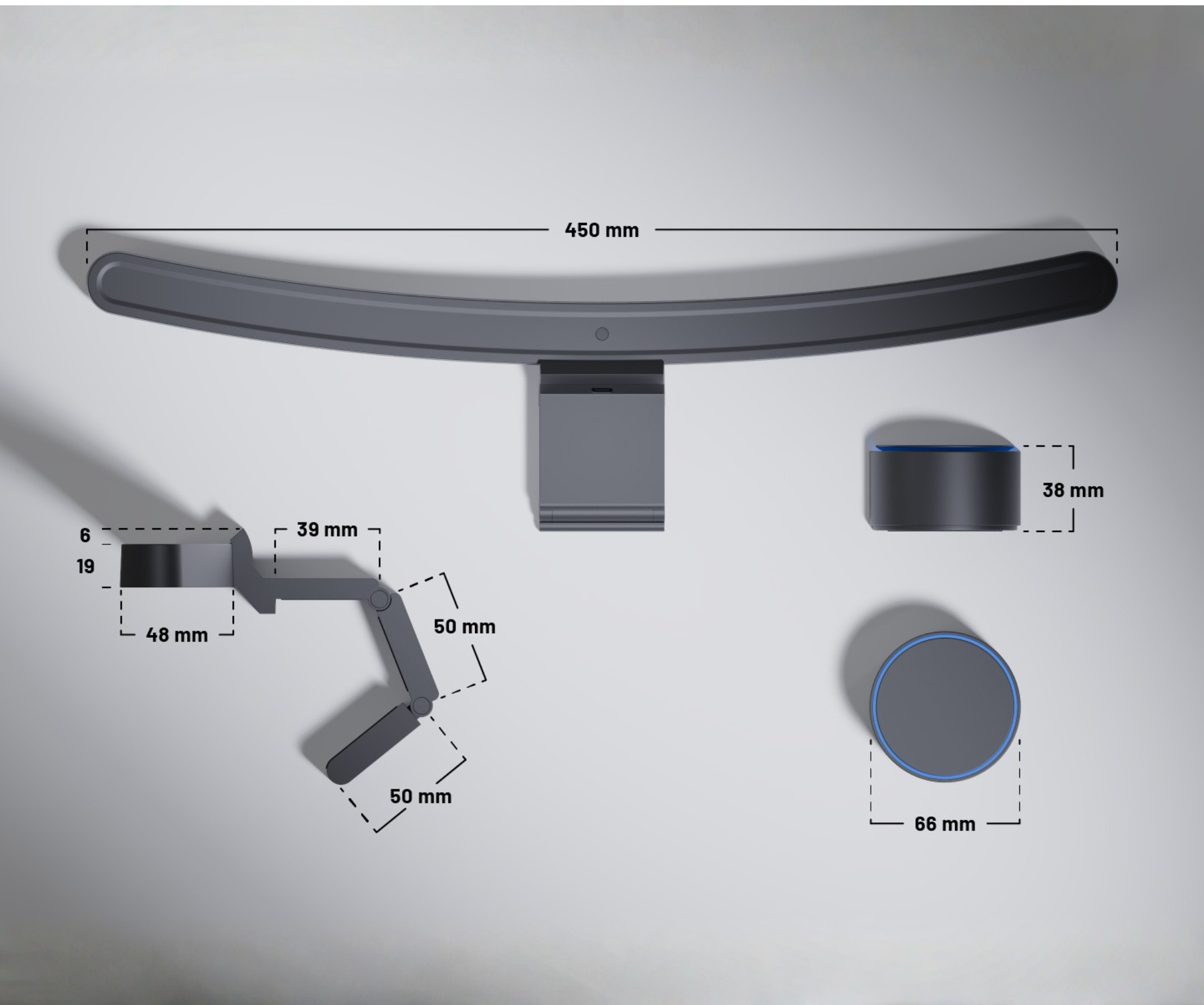 Schreibtischlampe | LED-Hintergrundbeleuchtung | mit Fernbedienung