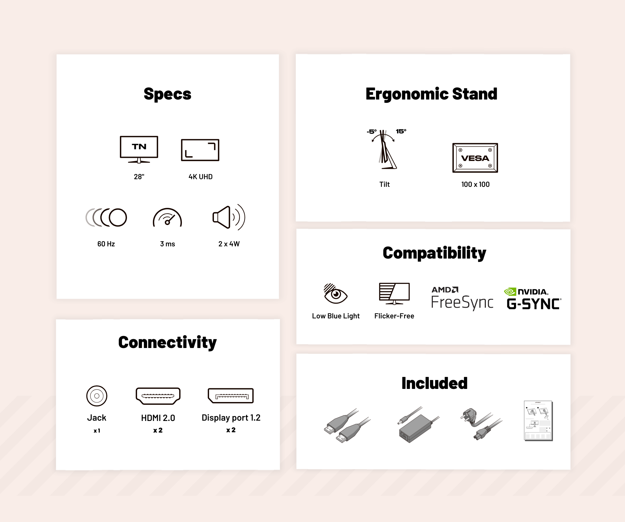 Büro Monitor | 28" | 4K UHD | 60Hz (wiederaufbereitet)