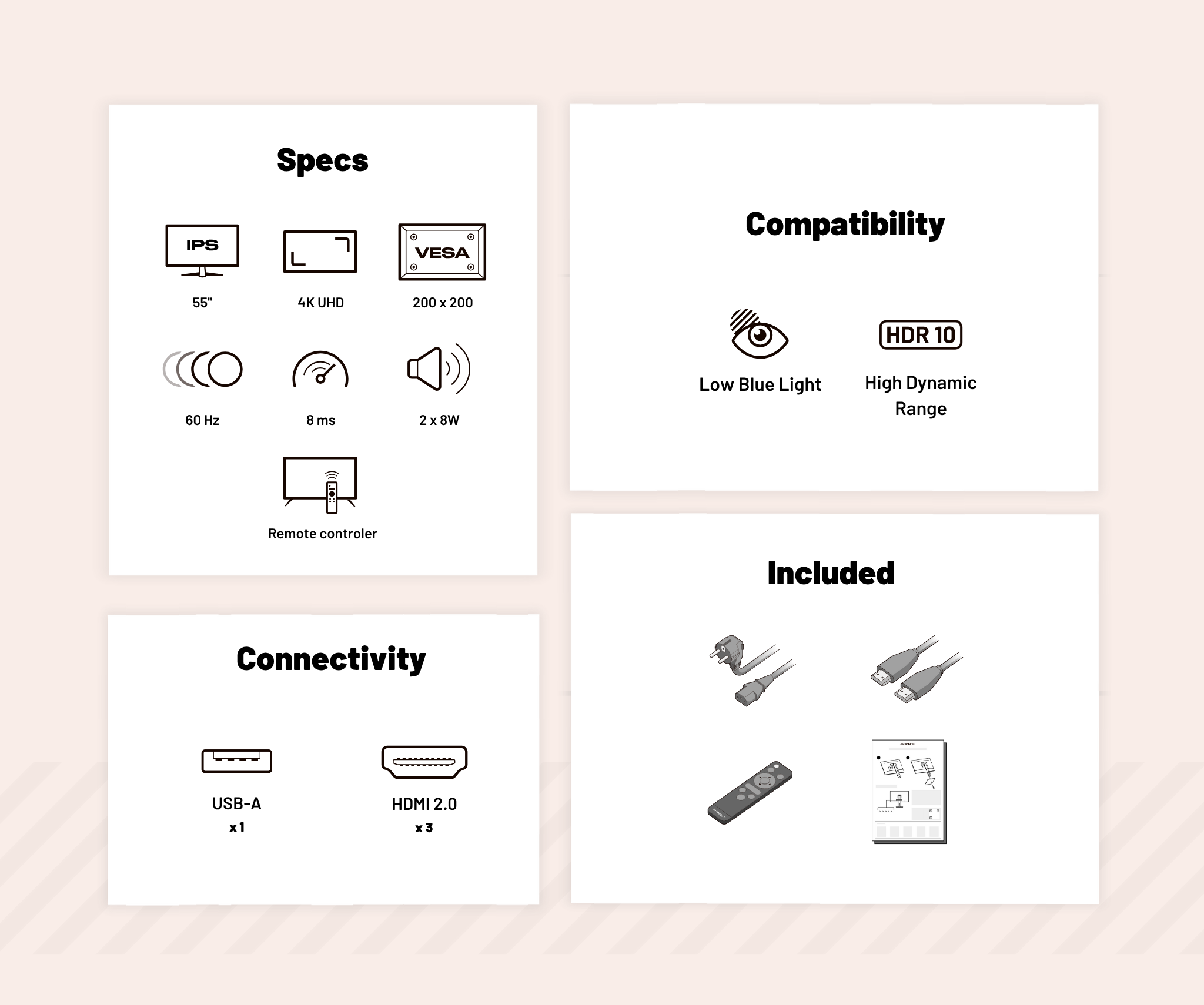 Großformat Monitor | 55“ | IPS | 4K UHD