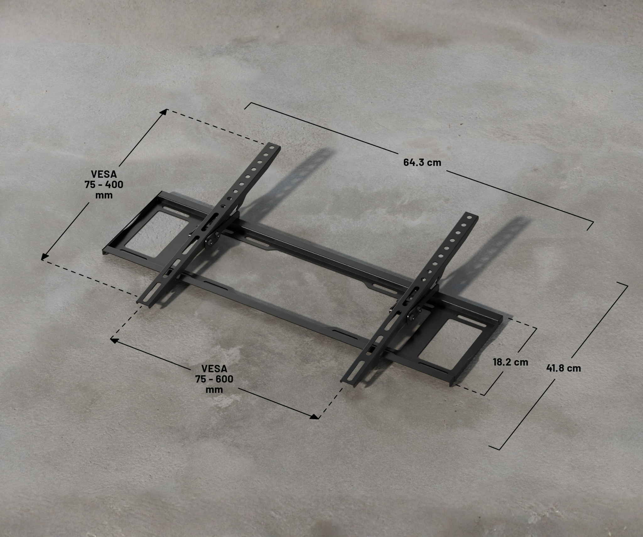 Tilting wall mount for large format monitors