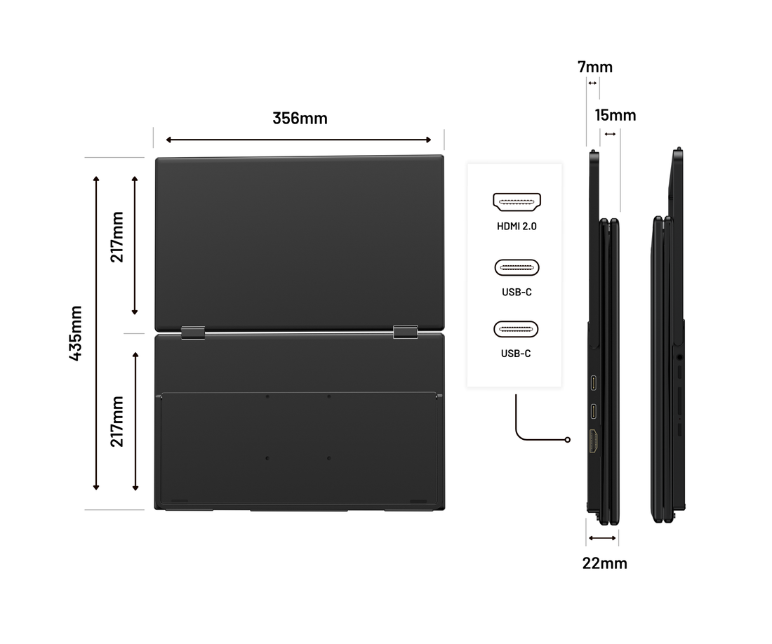 Doppelbildschirm | 2 x 15,6“ | IPS | FHD