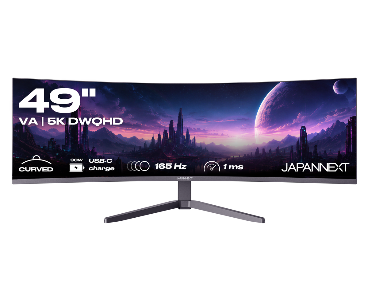 49-inch Curved Monitor, 5K UHD, 165Hz, USB-C 90W, LAN Port. Ideal for Simulation Gaming and Office Work