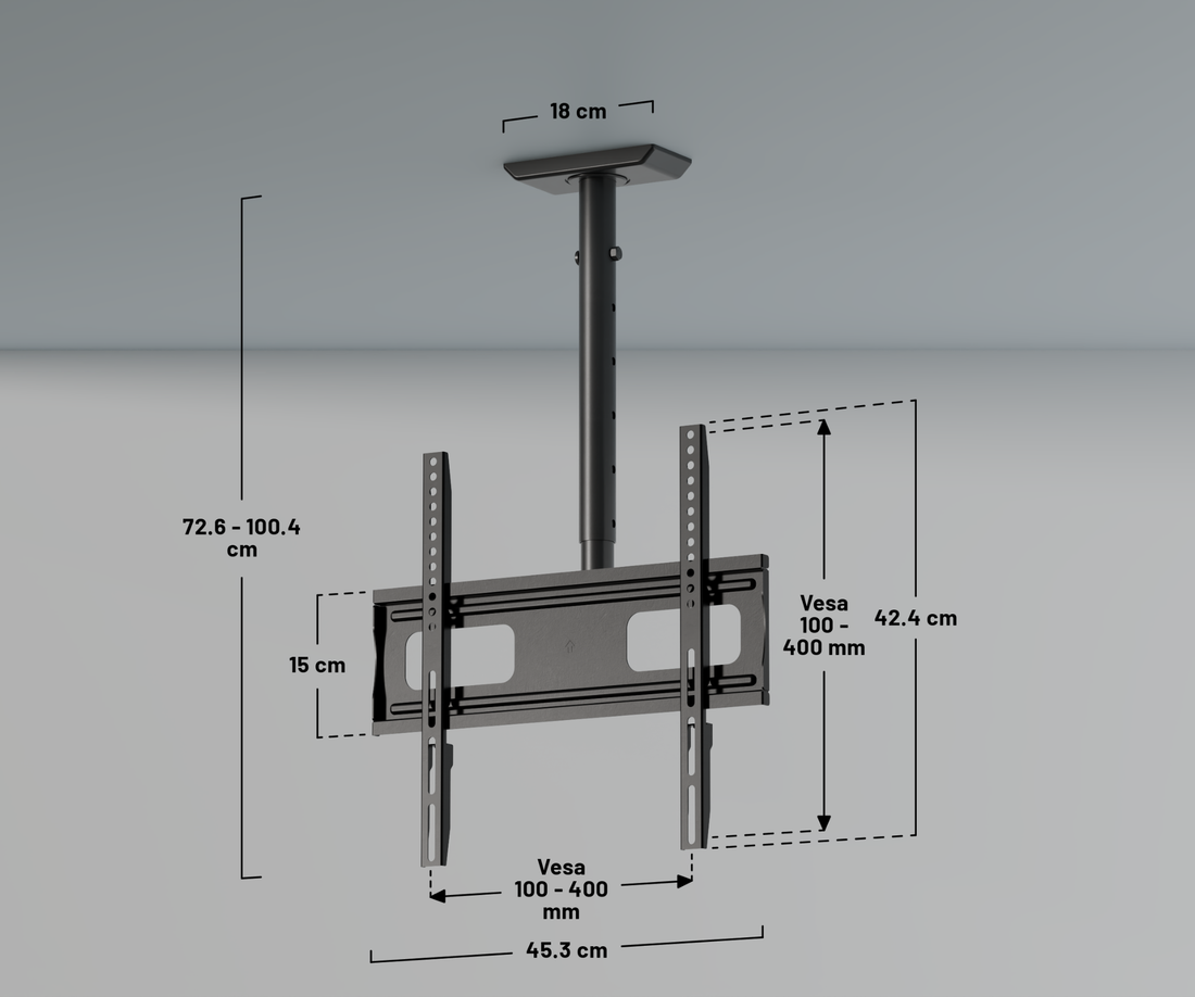 Deckenhalterung für Großformatbildschirme von 32” bis 75”
