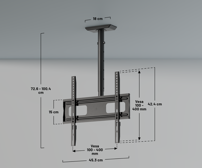 Ceiling mount for large format monitors 32” to 75”