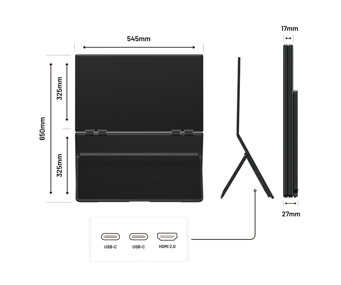 Doppelbildschirm, mobil | 2 x 23,8“ | IPS | FHD