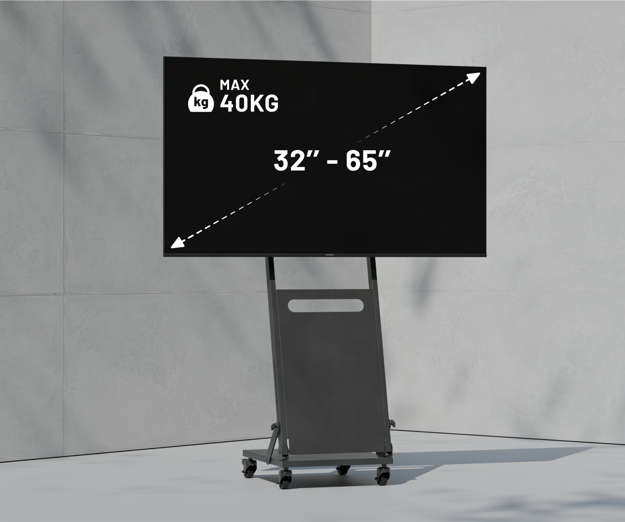 Large-format monitor trolley stand