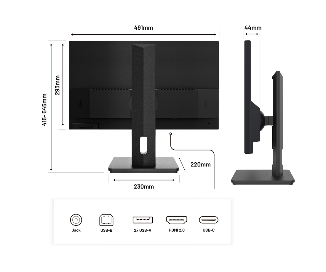 Monitor | 21.5&quot; | FULL HD | USB-C (+ Ladung 65W)