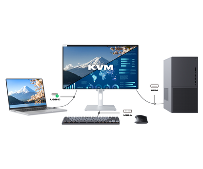 Monitor für den Bürobereich | 21,5&quot; | FHD | Touchscreen | KVM | Stromversorgung 65 W | Ergonomischer Schwenkfuß