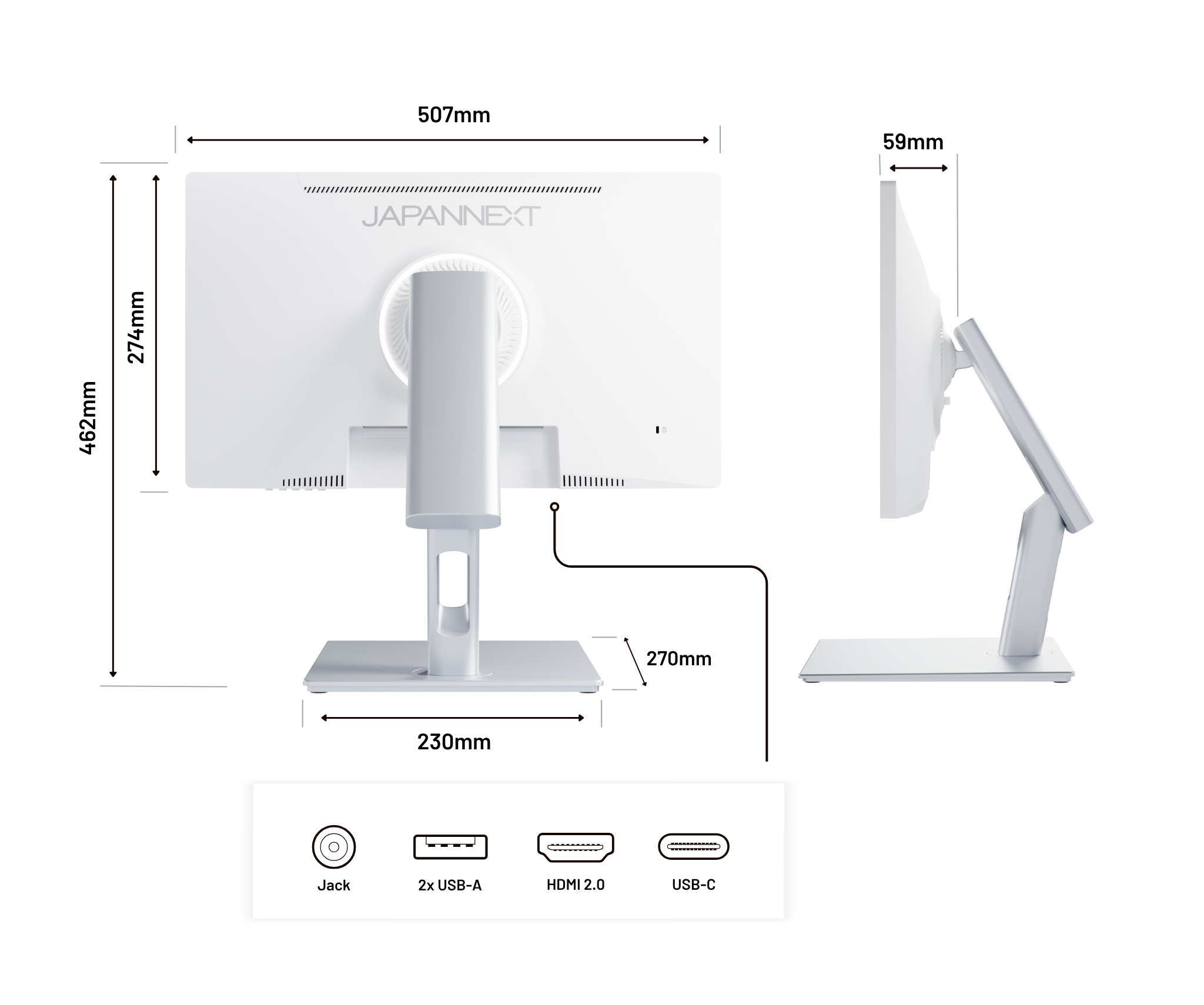 Monitor für den Bürobereich | 21,5&quot; | FHD | Touchscreen | KVM | Stromversorgung 65 W | Ergonomischer Schwenkfuß