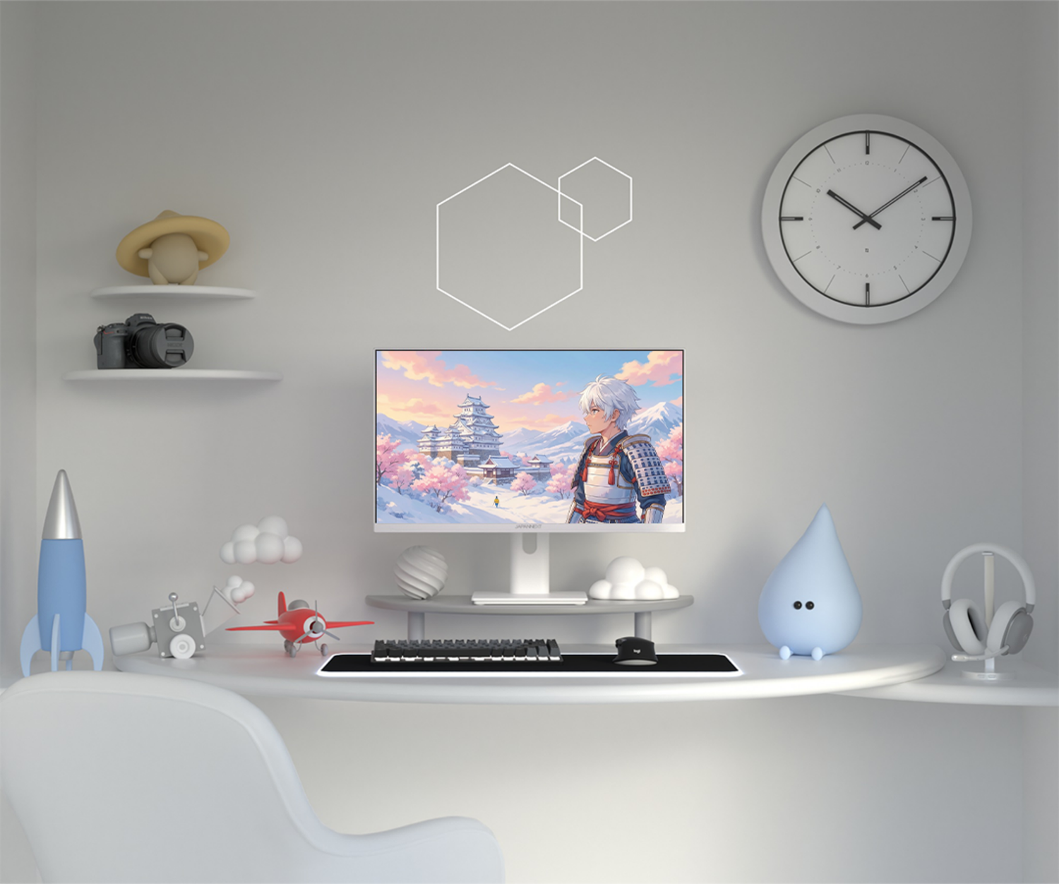 Gaming Monitor | 23,8“ | IPS | Full HD | 165Hz | Pastell weiß
