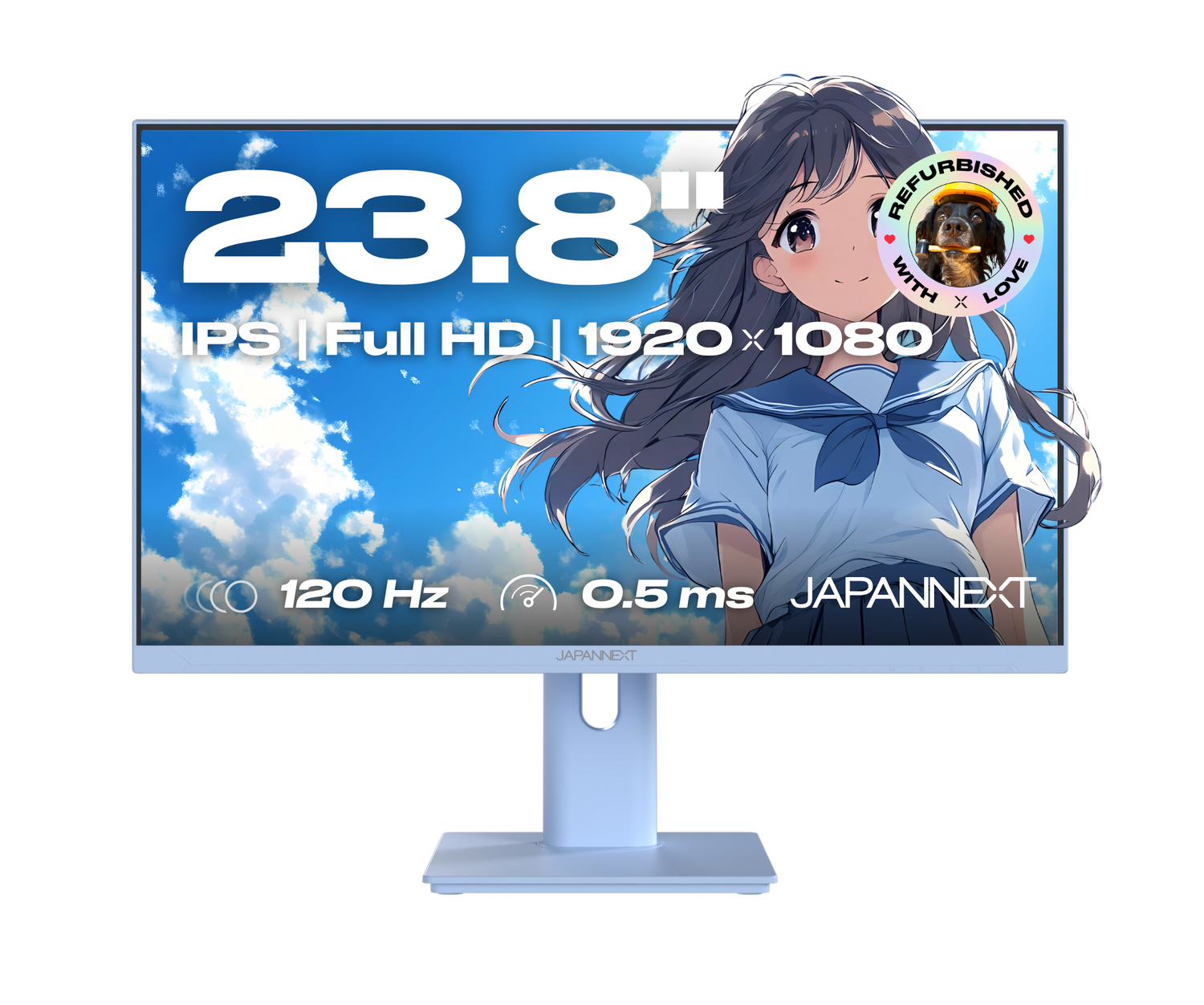 Gaming/Deskwork monitor | 23.8" | IPS | Full HD | 120Hz | Pastel White