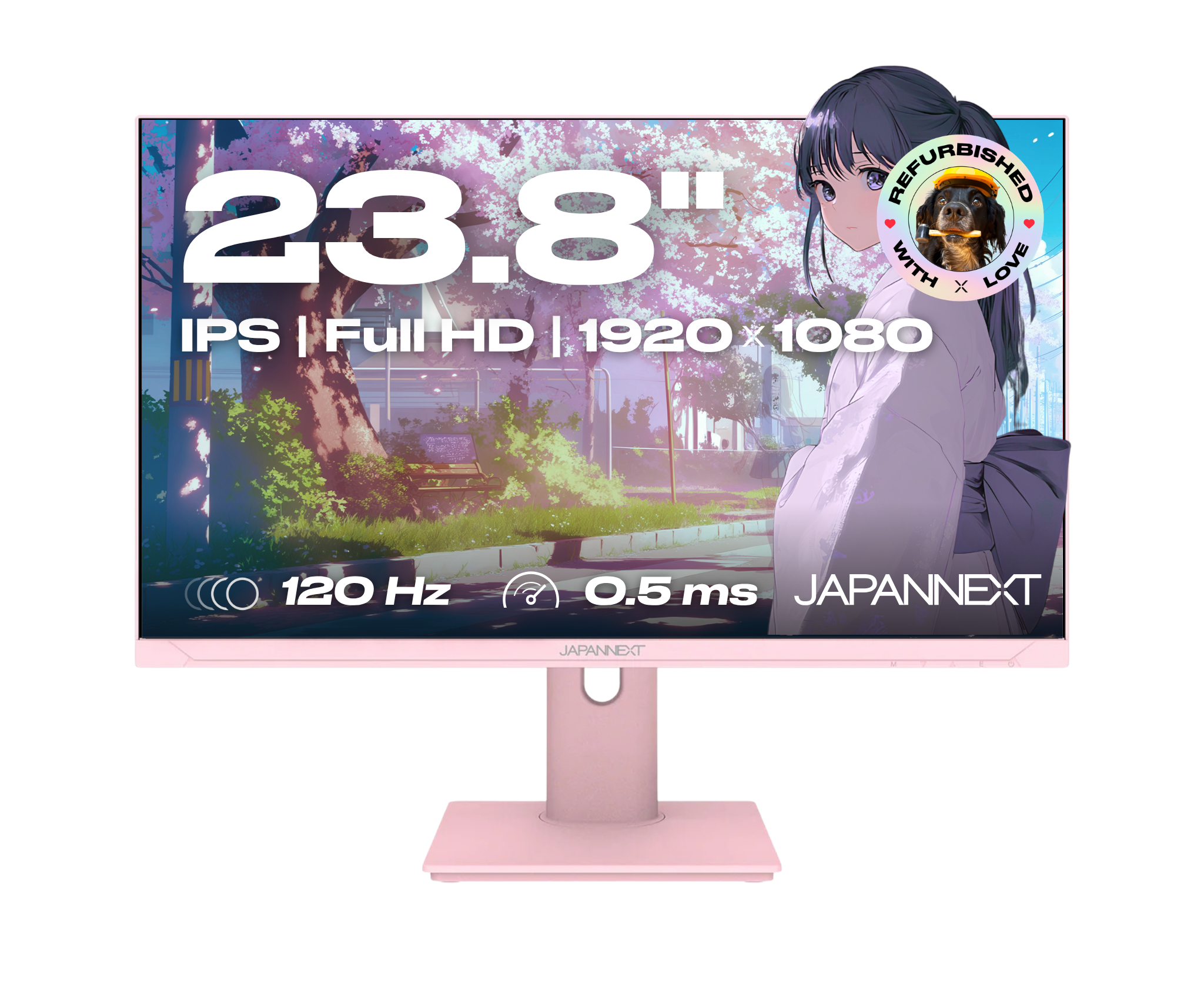 Gaming/Deskwork monitor | 23.8" | IPS | Full HD | 120Hz | Pastel White