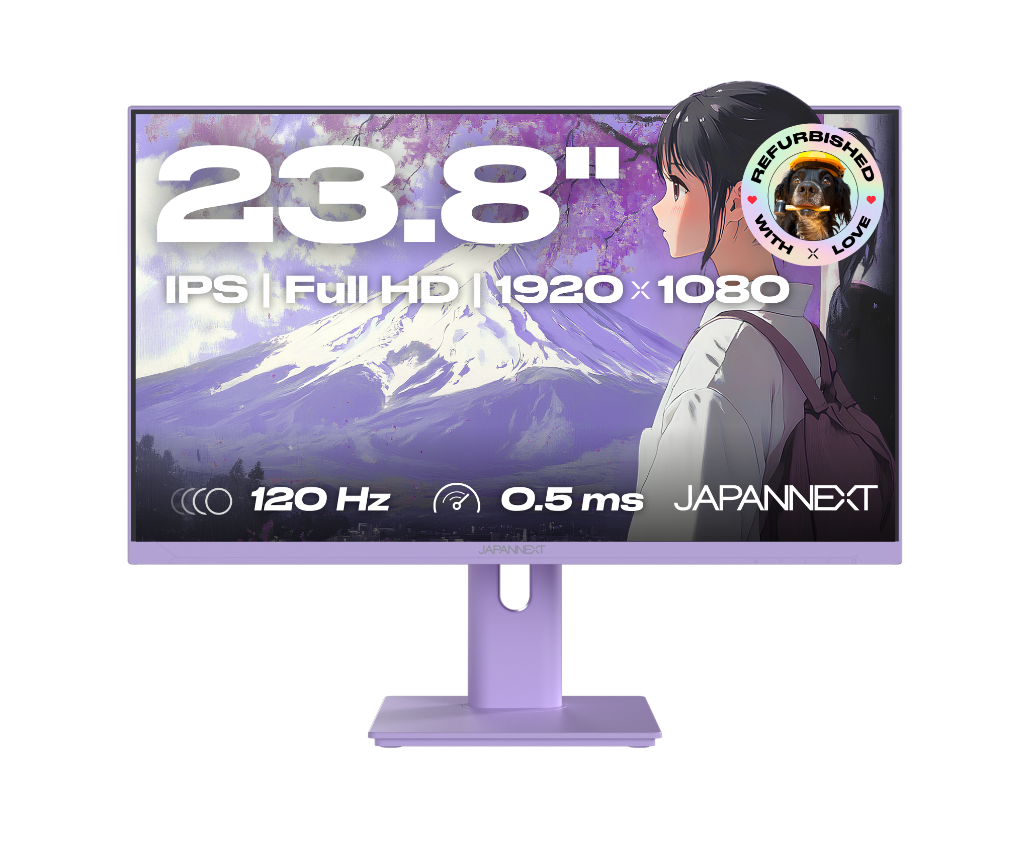 Gaming/Deskwork monitor | 23.8" | IPS | Full HD | 120Hz | Pastel White