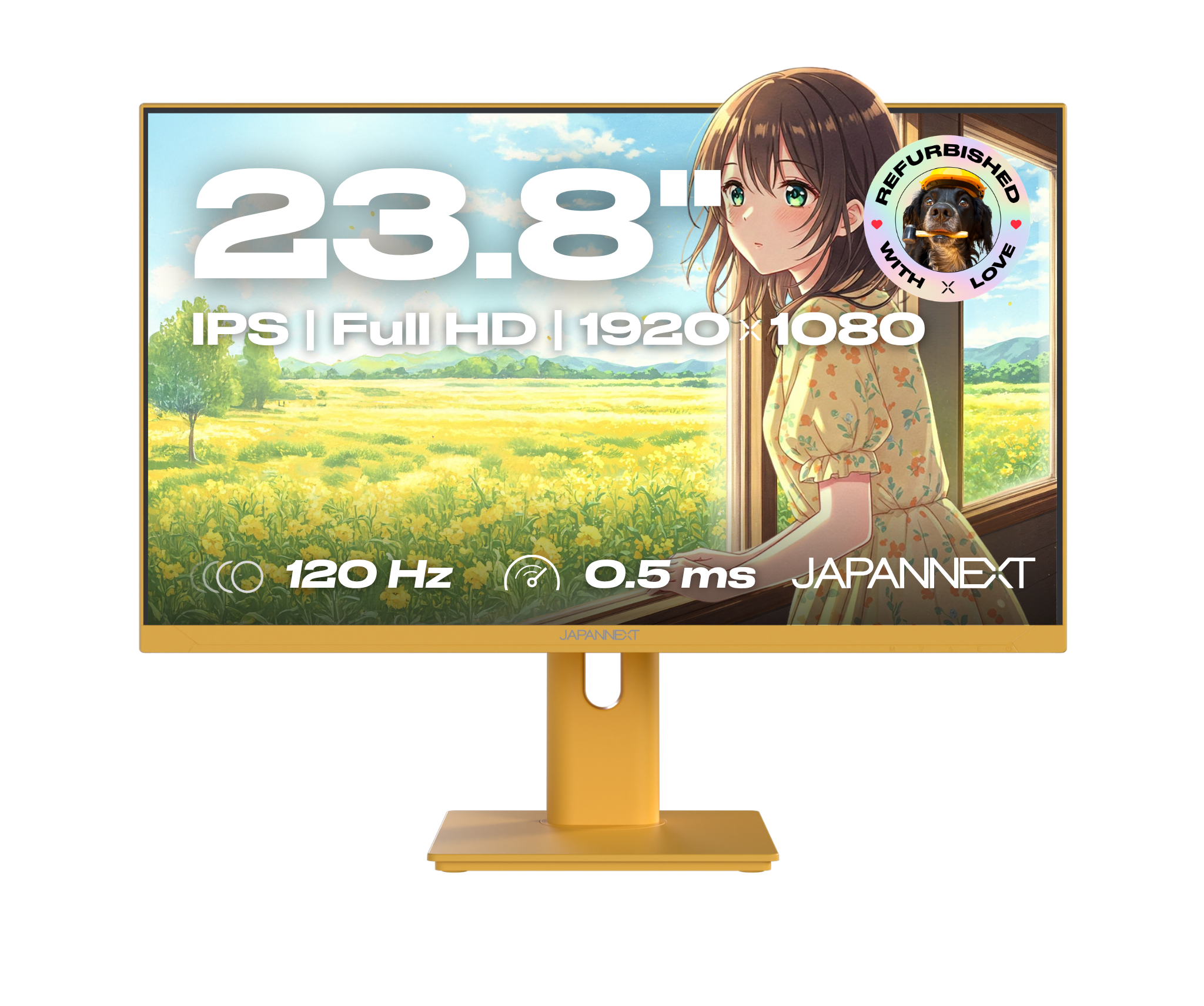 Gaming/Deskwork monitor | 23.8" | IPS | Full HD | 120Hz | Pastel White