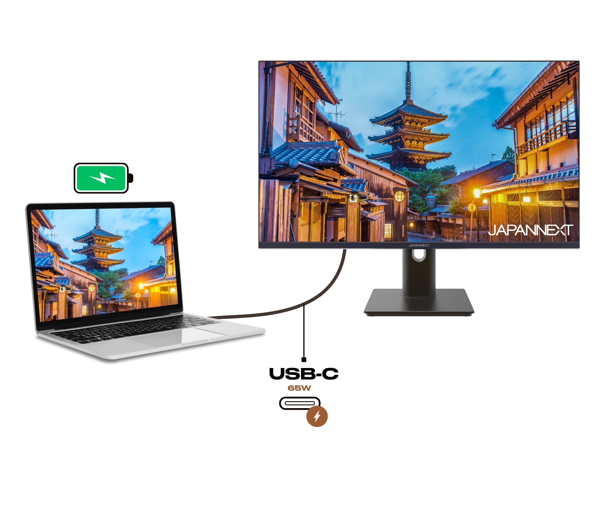 Büro Monitor | 27&quot; | FULL HD | 100 Hz | USB-C (+ Ladung 65W)