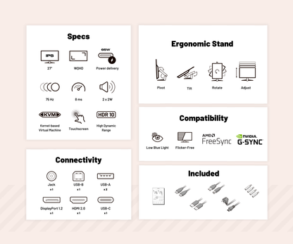 Monitor | 27&quot; | WQHD | Touchscreen | Power Delivery 65 W | KVM | Weiß