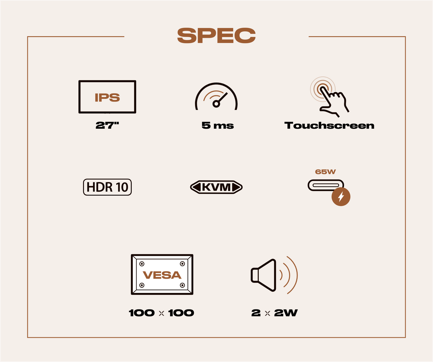 Desktop Monitor | Touchscreen | 27&quot; | WQHD | USB-C (+ 65W charging)