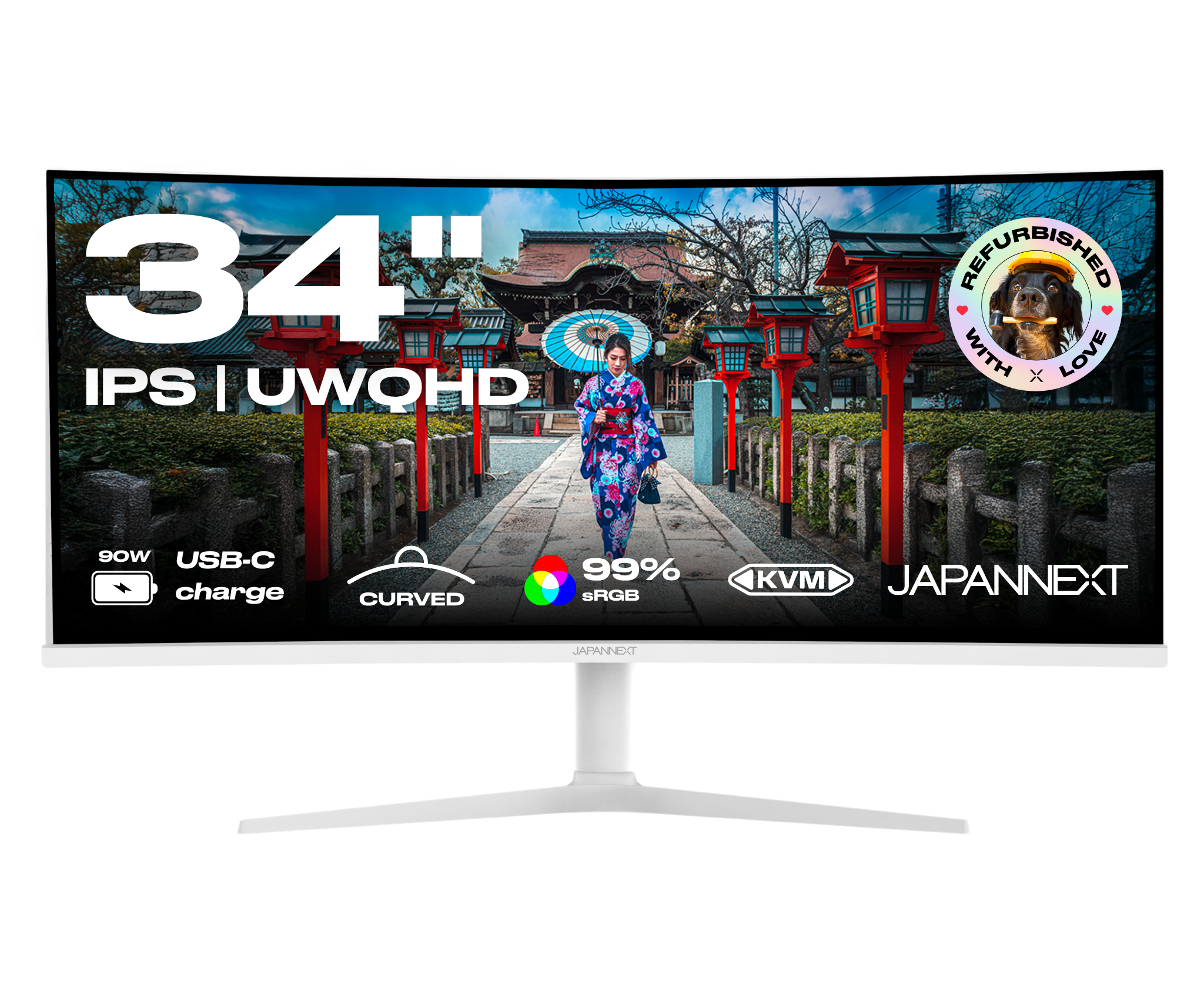 Curved Monitor | 34" | IPS | UWQHD | White