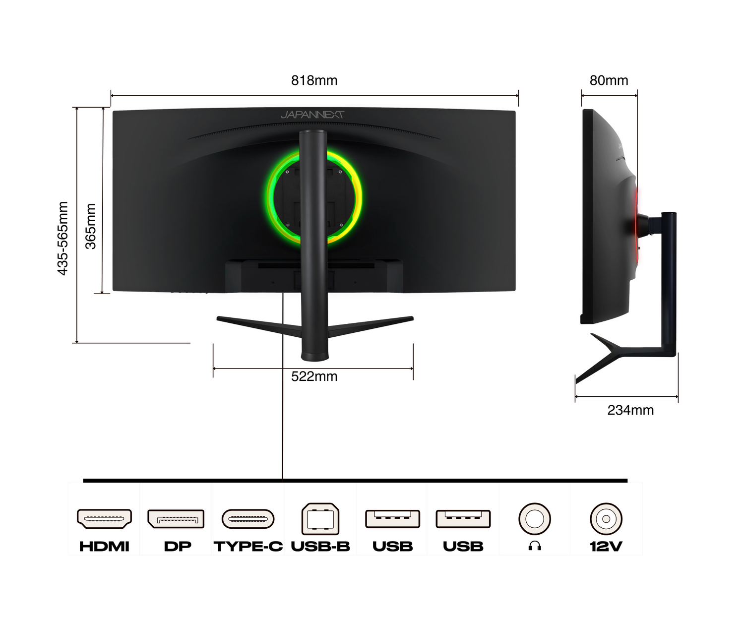 Curved Monitor | 34&quot; | UWQHD | Dalle IPS | USB-C (+ Ladung 65W)