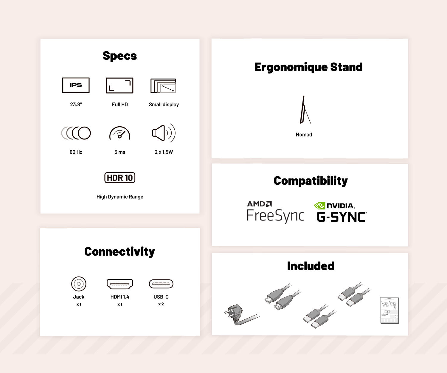 23.8" Mobile Monitor | IPS | Full HD | HDR