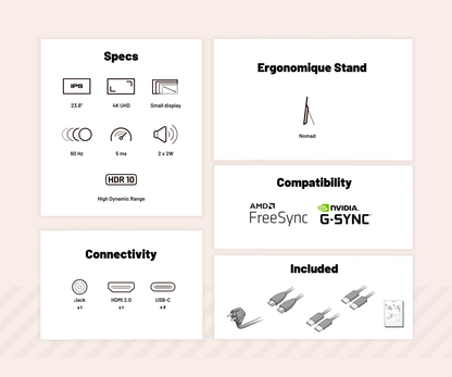 23.8" Mobile Monitor | IPS | 4K UHD | HDR