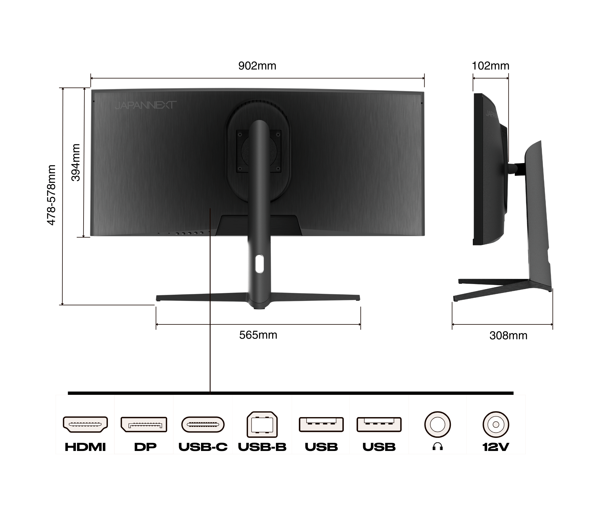 Curved Monitor | 37.5&quot; | UWQHD+ | 144Hz | USB-C (+ 65W charging)