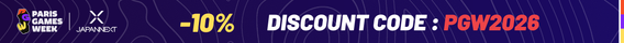 PGW promotion: 10% off the entire JAPANNEXT gaming monitor range for Paris Games Week with code PGW2026.
Promotion PGW : -10 % sur toute la gamme de moniteurs gaming JAPANNEXT à l’occasion de la Paris Games Week  avec le code PGW2026